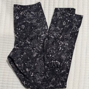 lululemon athletica Black and Light Pink Patterned Leggings